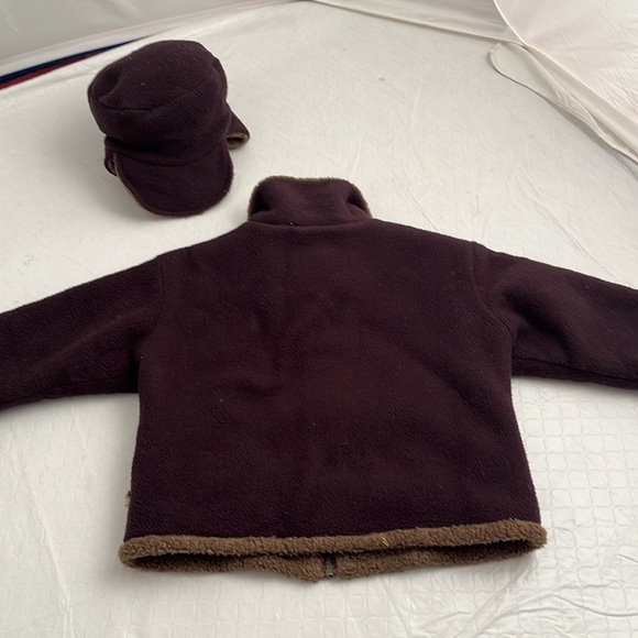 Corky and Company brown fleece jacket and hat - Picture 2 of 12
